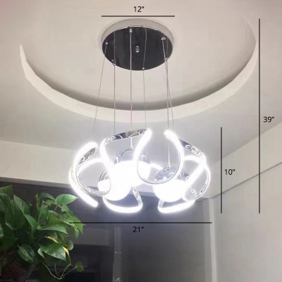 Floral LED Chandelier Pendant Light Modern Aluminum Suspension Lighting for Restaurant