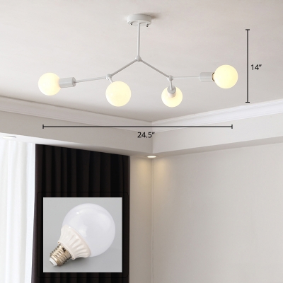 Nordic Molecule Suspension Lighting Metal Living Room Chandelier with Exposed Bulb Design