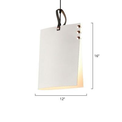 Notebook Shaped Drop Pendant Minimalistic Metal 1 Head Cafe Bar Hanging Light Fixture