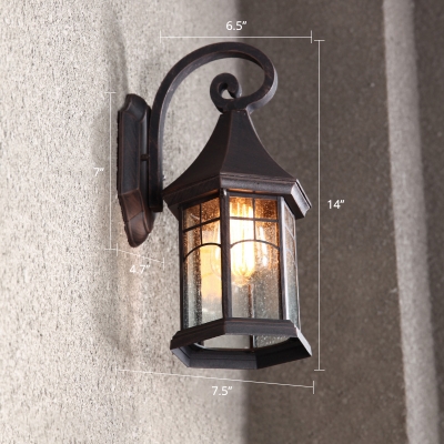 Seedy Glass House Shaped Wall Lamp Retro Style 1 Head Outdoor Wall Sconce Lighting