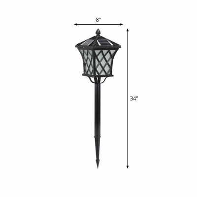 Traditional Flared Solar Lawn Lighting Milky Glass LED Ground Light with Stake for Garden