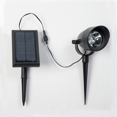 Aluminum Bell Solar Stake Spotlight Contemporary Black LED Lawn Lighting for Garden
