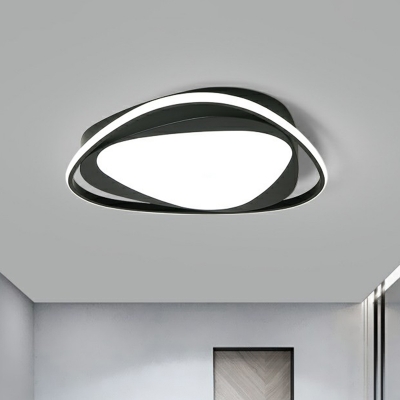 Bedroom LED Flushmount Light Nordic Black Ceiling Light with Triangular Acrylic Shade