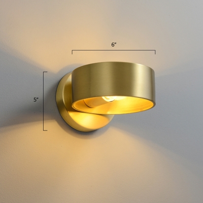 Brass Ring Wall Mount Light Postmodern 1-Bulb Metal Sconce Light for Living Room