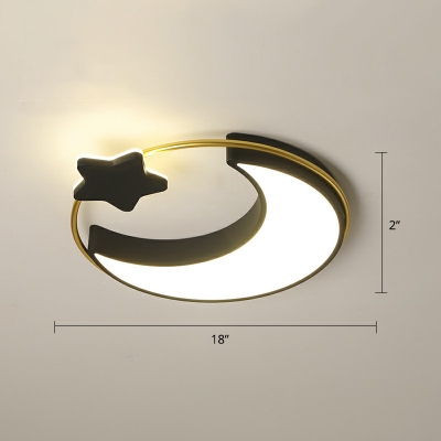 Geometric Ceiling Mount Light Fixture Nordic Metal Bedroom LED Flush Mount in Gold and Black