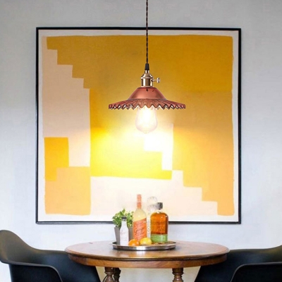 Glass Radial Wave Drop Pendant Loft Style 1 Bulb Restaurant Hanging Light Fixture
