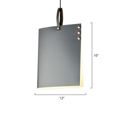 Notebook Shaped Drop Pendant Minimalistic Metal 1 Head Cafe Bar Hanging Light Fixture