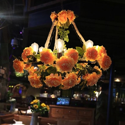 Botanic Basket Hanging Light Loft Style Metal Chandelier Pendant Light for Restaurant Decoration