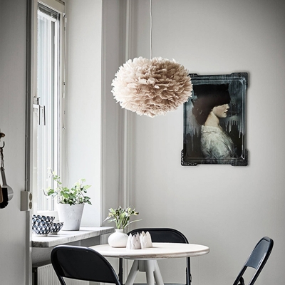 Feather Nest Shaped Hanging Light Nordic Style Suspended Lighting Fixture for Restaurant