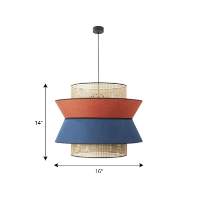 Symmetric Bamboo Pendant Light Fixture Nordic 1 Bulb Hanging Light for Dining Room