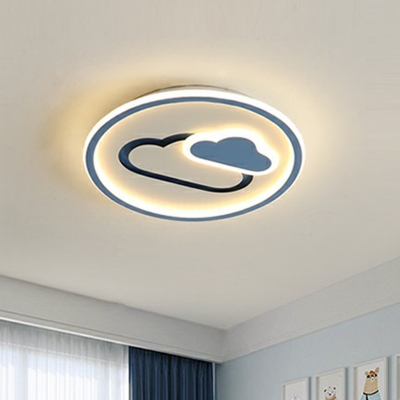 Cloud Child Room Ceiling Light Acrylic Cartoon Led Circle Flush Mount Light Fixture