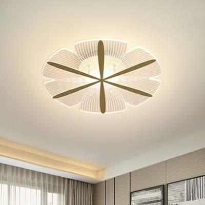 Creative Simple Floral LED Flush Light Acrylic Bedroom Close to Ceiling Light Fixture