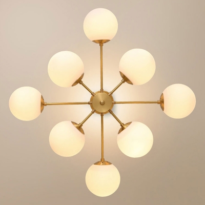 Glass Spherical Chandelier Lighting Postmodernism Suspension Light for Living Room