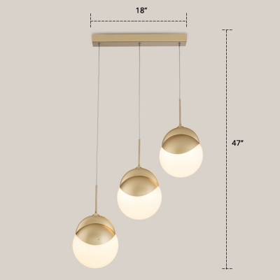 Gold and White Disc Pendant Lamp Minimalistic Acrylic LED Multi Ceiling Light for Dining Room