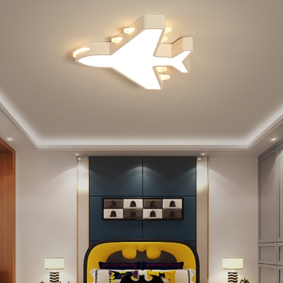 Metal Plane Flush Mount Lighting Kids LED Ceiling Mounted Light with Acrylic Diffuser