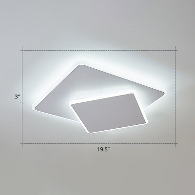Square Foyer Flush Ceiling Light Acrylic Minimalist LED Flush-Mount Light Fixture