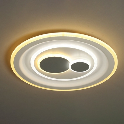 Black and White Halo Ceiling Light Minimalist Acrylic LED Flush Mount Lighting Fixture for Bedroom