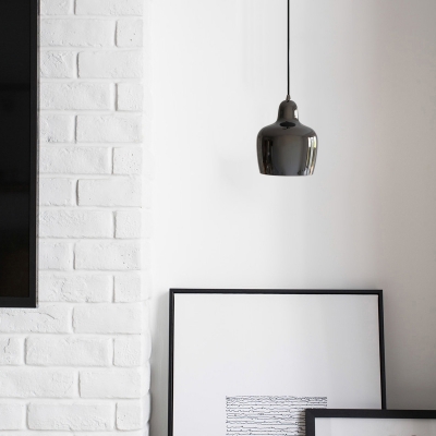 Plated Gourd-Like Pendant Lighting Nordic Metal 1 Head Dining Room Ceiling Suspension Lamp
