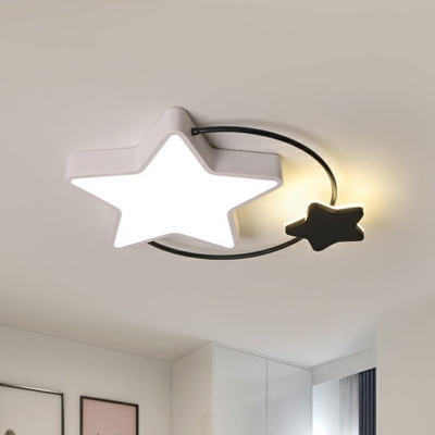 Star Childrens Bedroom Flush Mounted Light Metal Cartoon LED Ceiling Light Fixture