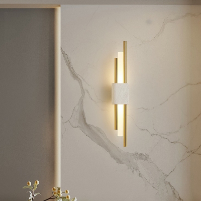Sticks Wall Lighting Ideas Postmodern Marble Bedside LED Wall Mounted Light Fixture