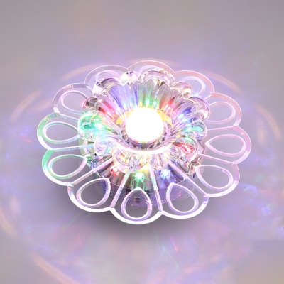 Blossom Flush Mount Spotlight Modernist Clear Crystal LED Ceiling Fixture for Aisle