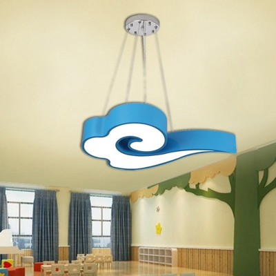 Blue Cloud Ceiling Hang Lamp Cartoon Acrylic LED Chandelier Pendant for Kindergarten