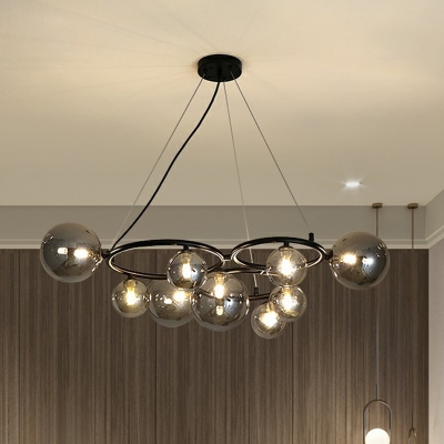 Glass Bubbles Chandelier Lamp Minimalistic Suspension Pendant Light for Restaurant