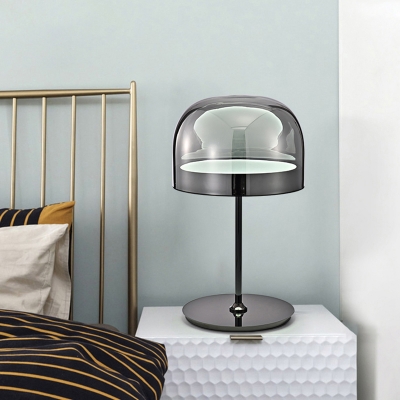 Minimalistic Inverted Bowl Shaped Night Light Glass Bedside LED Table Lamp with Acrylic Diffuser
