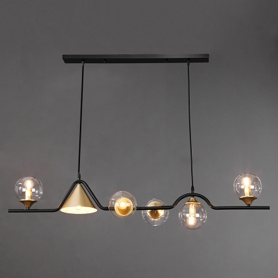 Ball and Cone Suspension Lighting Postmodern Glass Dining Room Island Ceiling Light