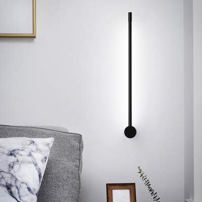 Black Tube Wall Light Sconce Simple Style Aluminum LED Wall Lamp Fixture for Living Room