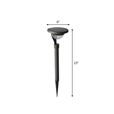 Bowl Shaped Garden Solar Ground Light Plastic Minimalistic LED Path Lamp with Stake in Dark Grey