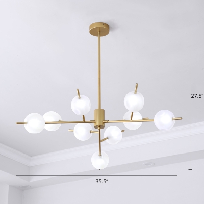 Frosted White Glass Orbs Chandelier Nordic Style Pendant Lighting for Living Room