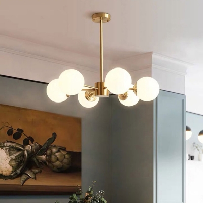 Glass Spherical Chandelier Lighting Postmodernism Suspension Light for Living Room