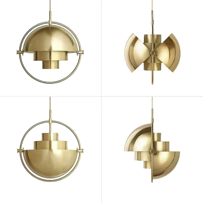 Postmodern Spherical Hanging Light Metal 1 Bulb Dining Room Down Lighting Pendant