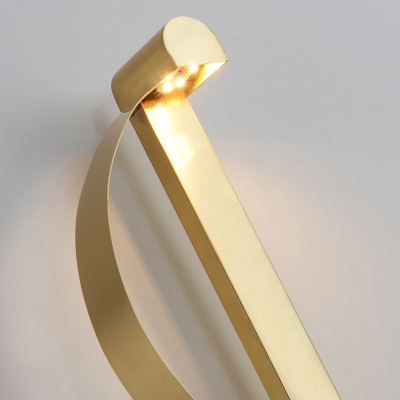 S Shaped Stairway Wall Sconce Metallic Postmodern LED Wall Mounted Light in Brass