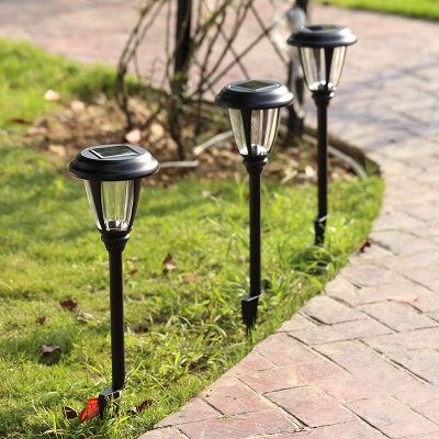 Stainless Steel Bell Shaped Pathway Light Decorative Black Solar LED Stake Lighting for Outdoor