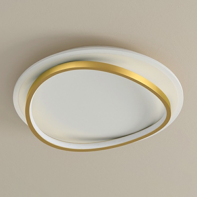 Acrylic Triangular Flush Mount Ceiling Light Simple Gold and White LED Flush Mount for Bedroom