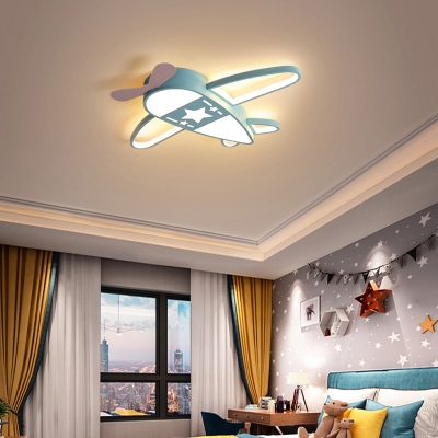 Airplane Flush Mount Ceiling Light Cartoon Acrylic LED Flush Light Fixture for Child Room
