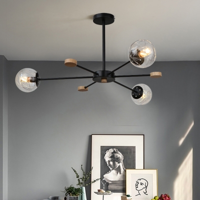 Burst Chandelier Lamp Post-Modern Ball Glass Hanging Light Fixture for Living Room