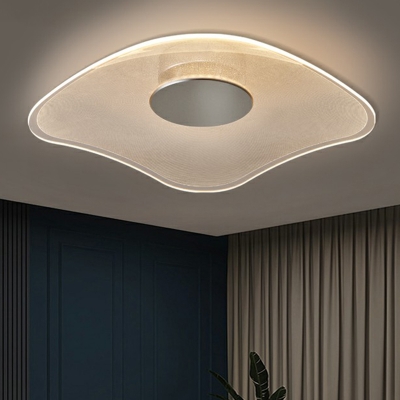 Melting Frame Acrylic Ceiling Lighting Novelty Simple Chrome LED Flush Mount Light for Bedroom