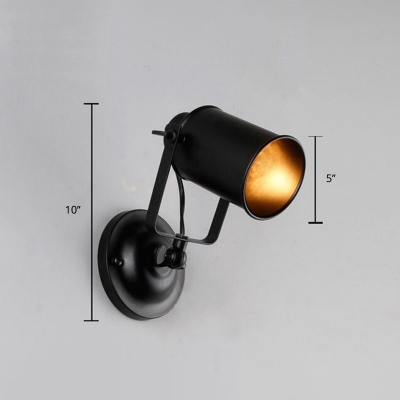 Metal Black Sconce Light Geometric Shaped Industrial Style Wall Lighting for Corridor