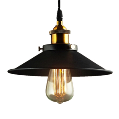 Metal Saucer Rotatable Wall Light Industrial 1 Head Living Room Sconce in Black-Brass