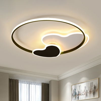 Ultra-Thin LED Flushmount Ceiling Lamp Nordic Acrylic Black and White Flush Light Fixture for Bedroom