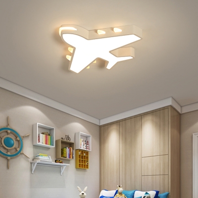 Metal Plane Flush Mount Lighting Kids LED Ceiling Mounted Light with Acrylic Diffuser