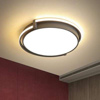 Minimalist LED Ceiling Light Fixture Round Flush Mount with Acrylic Shade for Bedroom