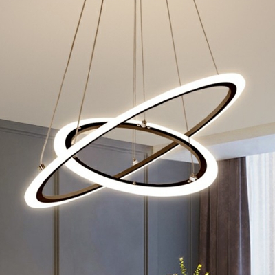 Acrylic Multi-Ring Pendant Lighting Simple LED Ceiling Chandelier for Dining Room