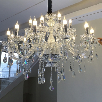 Crystal Candelabra Chandelier Victorian Luxurious Bedroom Suspension Light Fixture