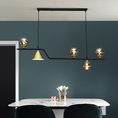 Ball and Cone Suspension Lighting Postmodern Glass Dining Room Island Ceiling Light