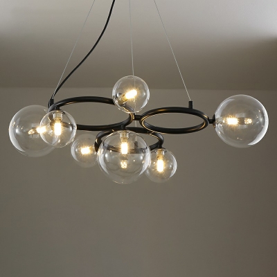 Glass Bubbles Chandelier Lamp Minimalistic Suspension Pendant Light for Restaurant