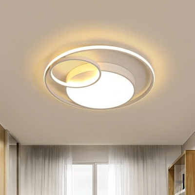 Halo Ring Shaped LED Flush Mount Minimalism Metal Bedroom Ceiling Flush Light Fixture